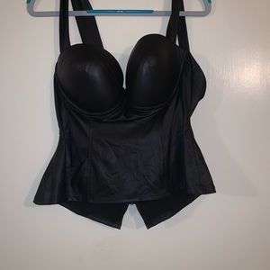 Pleather 2pc skirt set